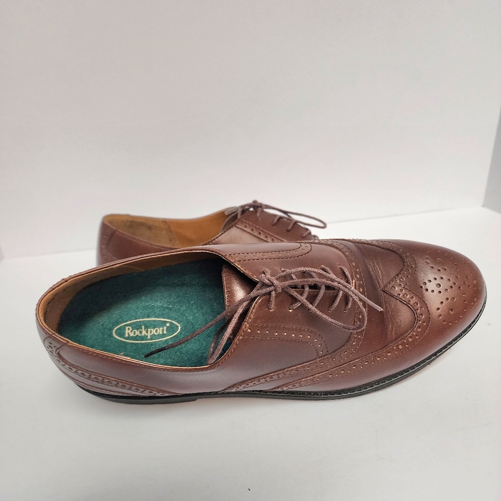 Rockport Classic Brown Leather Men's Dress Shoes Size 9.5 - Picture 7 of 8
